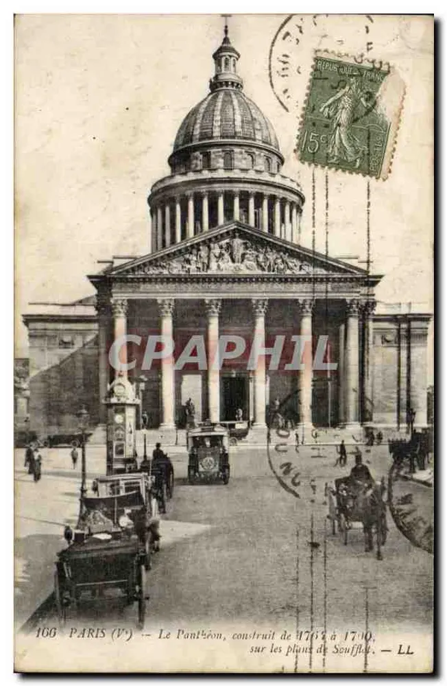 Paris (V) — O Panteão, construído de 1774 a 1790, nas praças de Seuifflet — LL - Frente