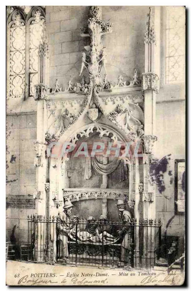 Poitiers — Kirche Notre-Dame — Beisetzung — La Bacher - Vorderseite