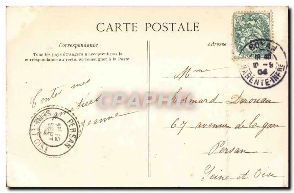 Royan: Grande-Conche e Boulevard de Saint-Georges — Coleção Wilton Rhymans - Verso