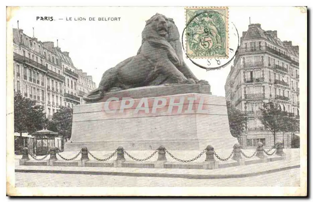 Paris — O Leão de Belfort — editor desconhecido - Frente