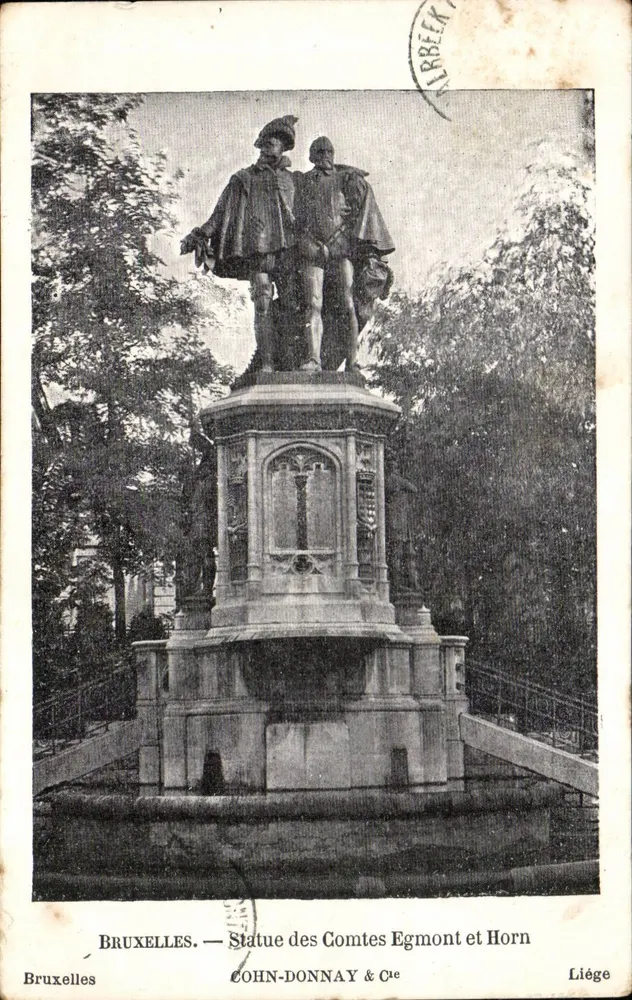 Brüssel — Statue der Grafen Egmont und Horn — Cohn-Donnay & Cie, Lüttich - Vorderseite