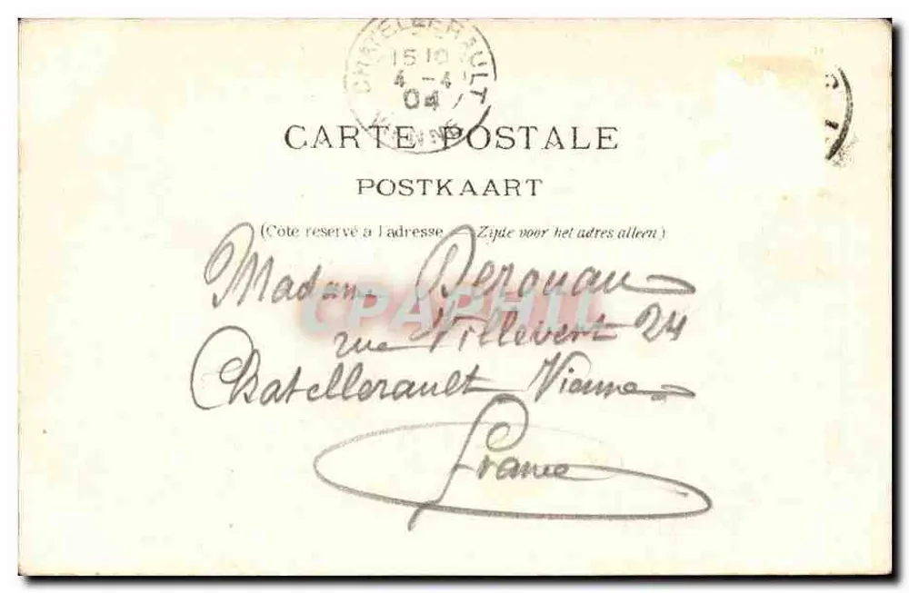 Brüssel - Bahnhof du Midi — anonymer Verleger, Serie 24 Nr. 77 - Rückseite
