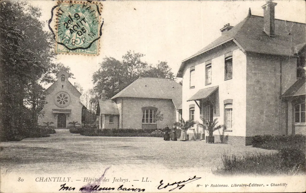 Chantilly — Krankenhaus der Jockeys — M. V. Robineau, Buchhändler-Verleger, Chantilly - Vorderseite