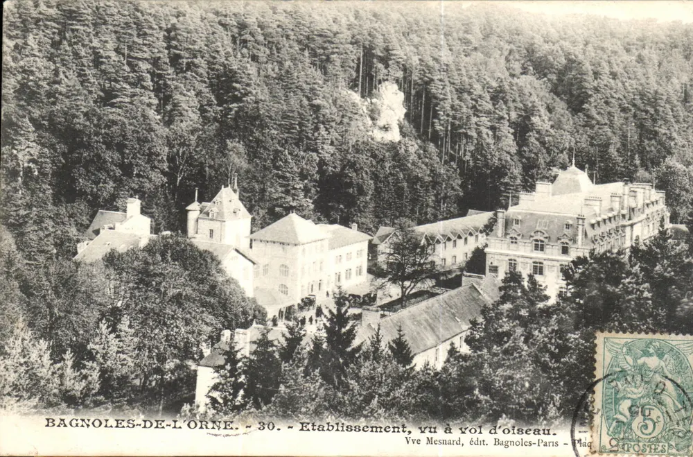 Bagnolès-de-l'Orne - 30. - Einrichtung, von oben gesehen. - Vve Mesnard, Verlag Bagnolès-Paris - Plaq. - Vorderseite