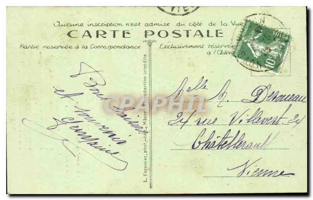 Die Ufer des Sees — Erinnerungen an Lamartine — L. Forestier, phot. - Verlag Maçon - Rückseite