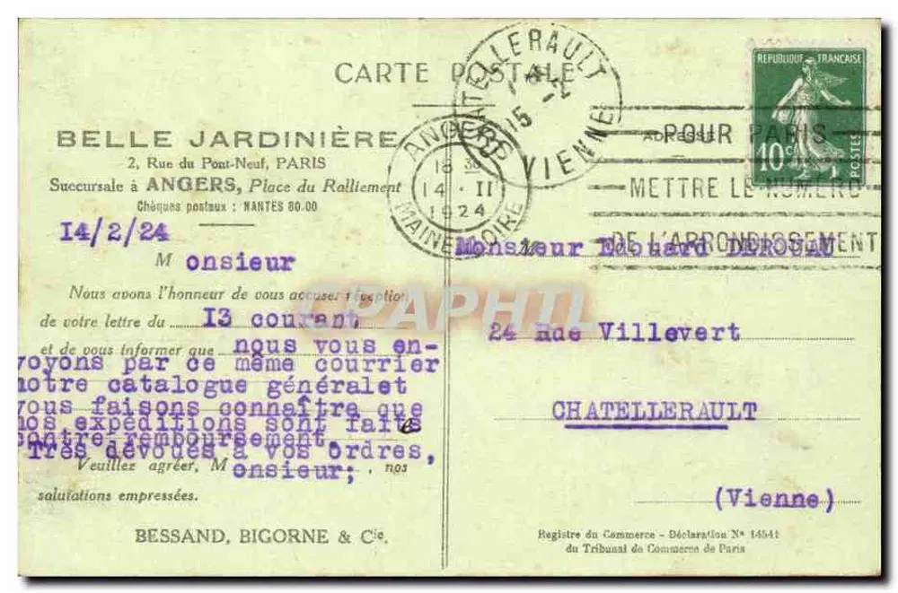 Belle Jardinière — Place du Ralliement — Angers - Rückseite