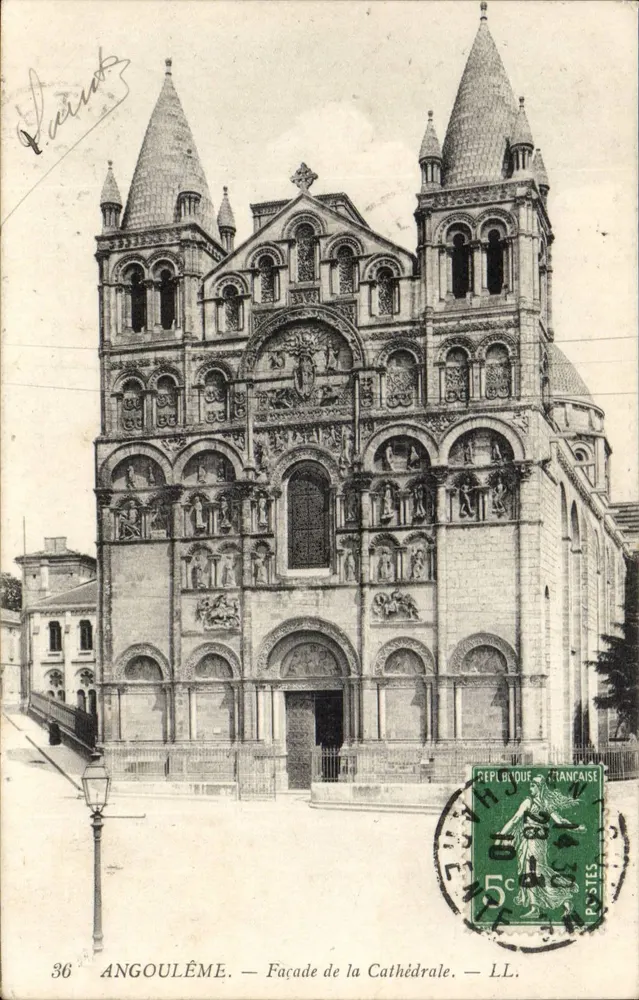 Angoulême — Facha da Catedral — LL. — Editor LL, n° 36 - Frente
