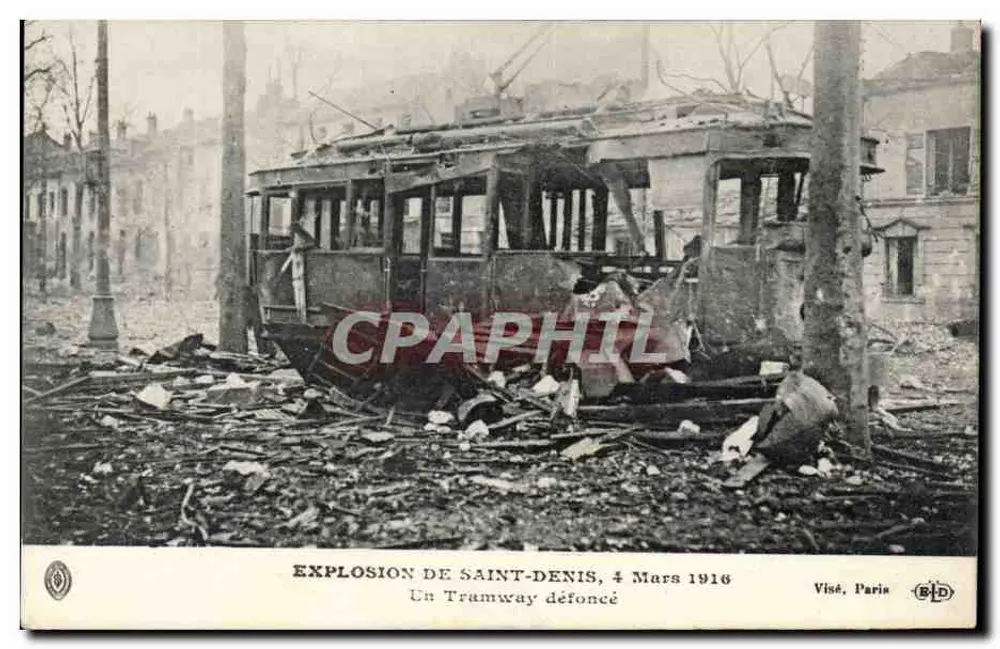 Wybuch w Saint-Denis — Zniszczony tramwaj — Visé, Paryż - Awers