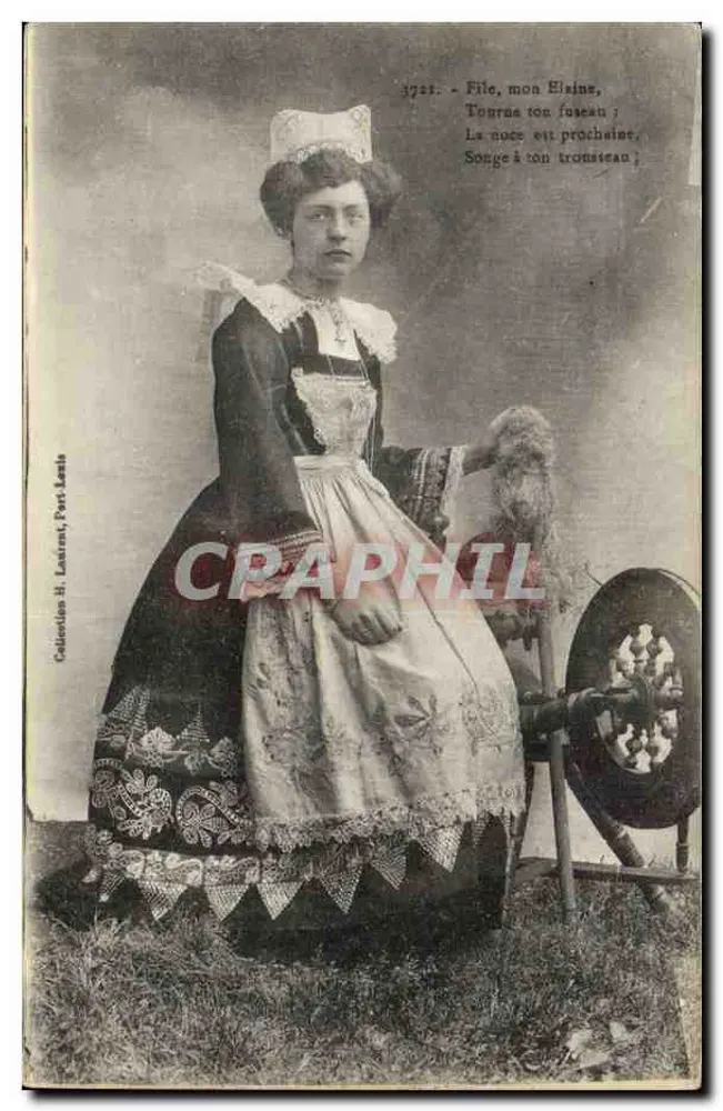 Mädchen, mein Elsine, Dreh deinen Spinnrad; Die Hochzeit ist nahe. Denke an dein Brautkleid — Sammlung H. Laurent, Paris - Vorderseite