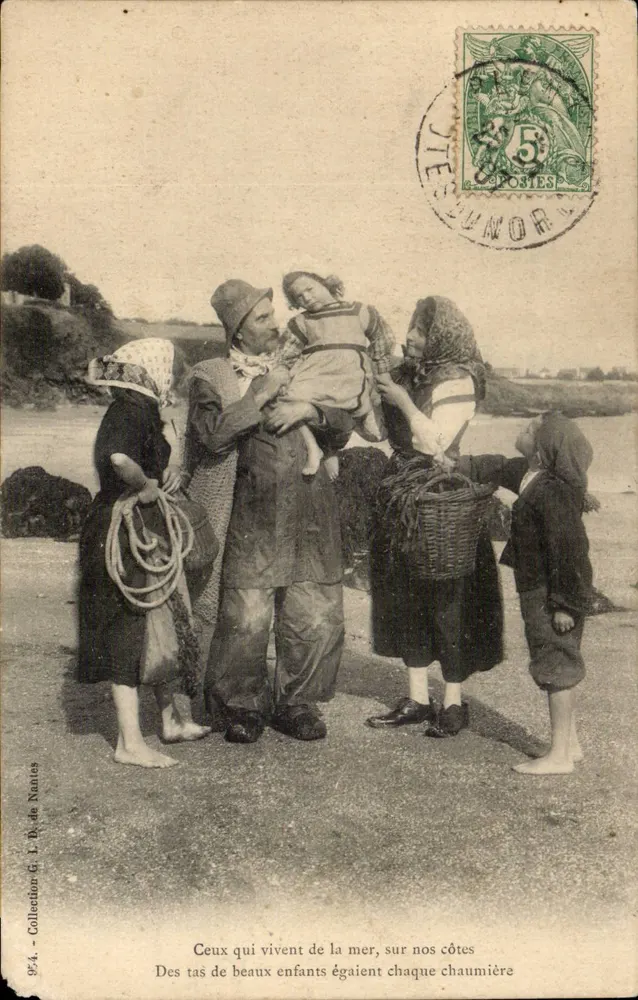 Fischerfamilie an der Küste — Sammlung G. L. P. de Nantes — n° 954 - Vorderseite