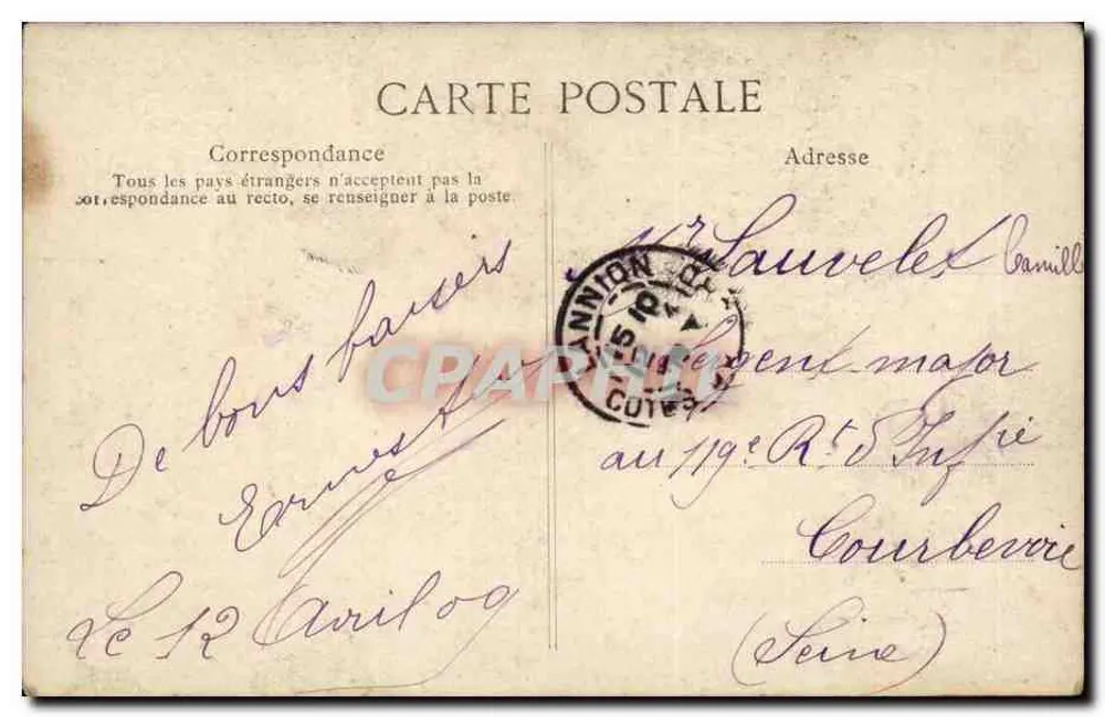 In der Bretagne — Ein Mann mit Pfeife, der die Kessel überwacht — E.D. n°309 - Rückseite