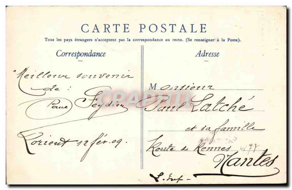Lorient. Kleidung von Pont-Aven. — Sammlung der Neuen Galerien — unbekannter Verlag - Rückseite
