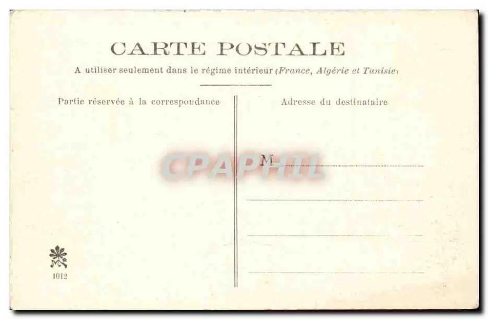 Orléans - A Praça do Martroi — editor anônimo, n° de série 1012 - Verso