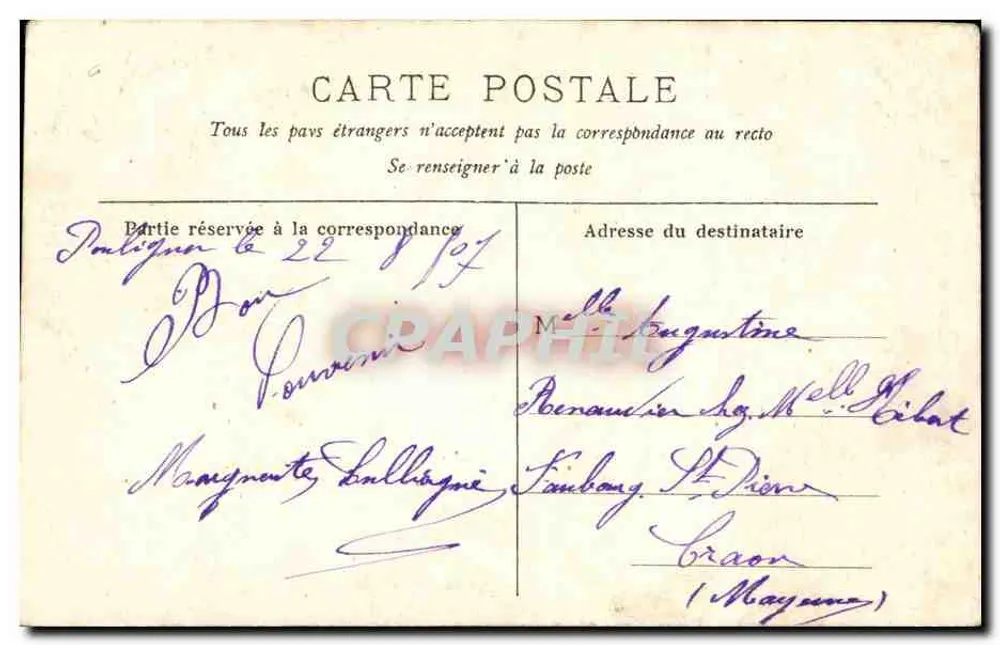 O AMOR NA BRETAGNE — Declaração — C. B. D. n°190 - Verso
