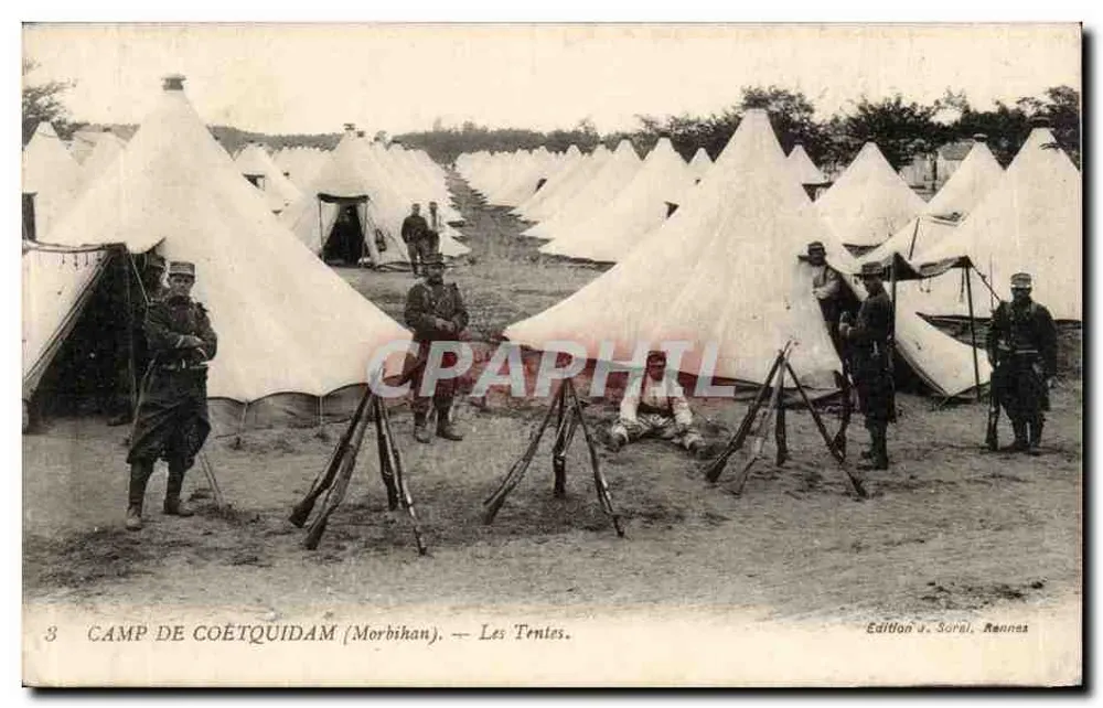 Camp de Coëtquidam (Morbihan) — Die Zelte — Edition V. Soral, Rennes - Vorderseite
