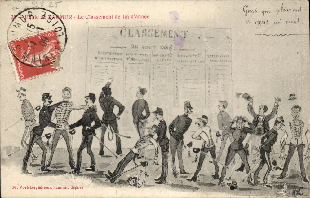 Escola de Saumur - O Classificação de Fim de Ano — Fr. Voelcker, editor, Saumur, depósito n°25 - Frente