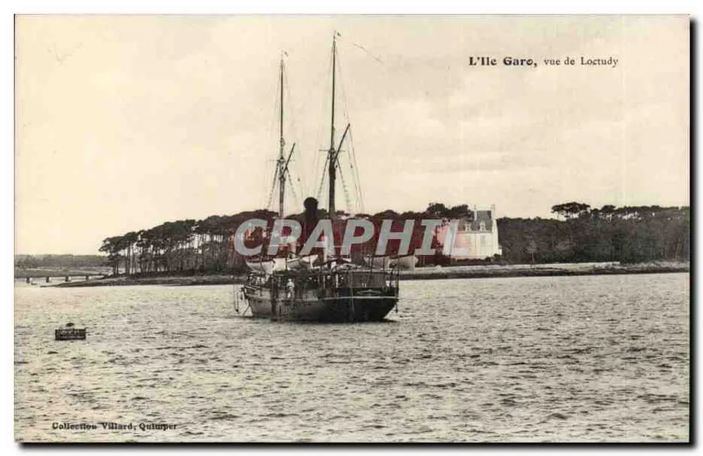 A Ilha Garo, vista de Loctudy — Coleção Villard, Quimper - Frente
