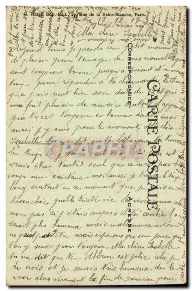 Bouquet de fleurs — poème de A. Dumas — éditeur H. Déposé - Verso
