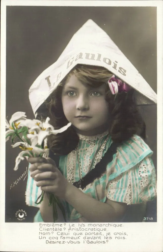 Mädchen im Hut mit dem Emblem 'Le Gaulois' — H. Manuël, Croissy-sur-Seine, n°3718 - Vorderseite