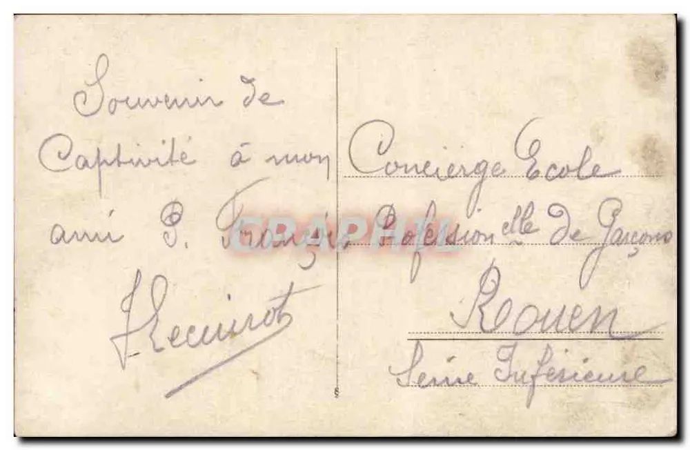 Soldat in Uniform — Erinnerung an Gefangenschaft — untere Serie - Rückseite