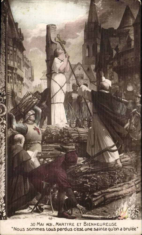 Martyrium der heiligen Jeanne d'Arc — 30. Mai 1431 — Verlag E. Lenepeu, Nr. 195 - Vorderseite