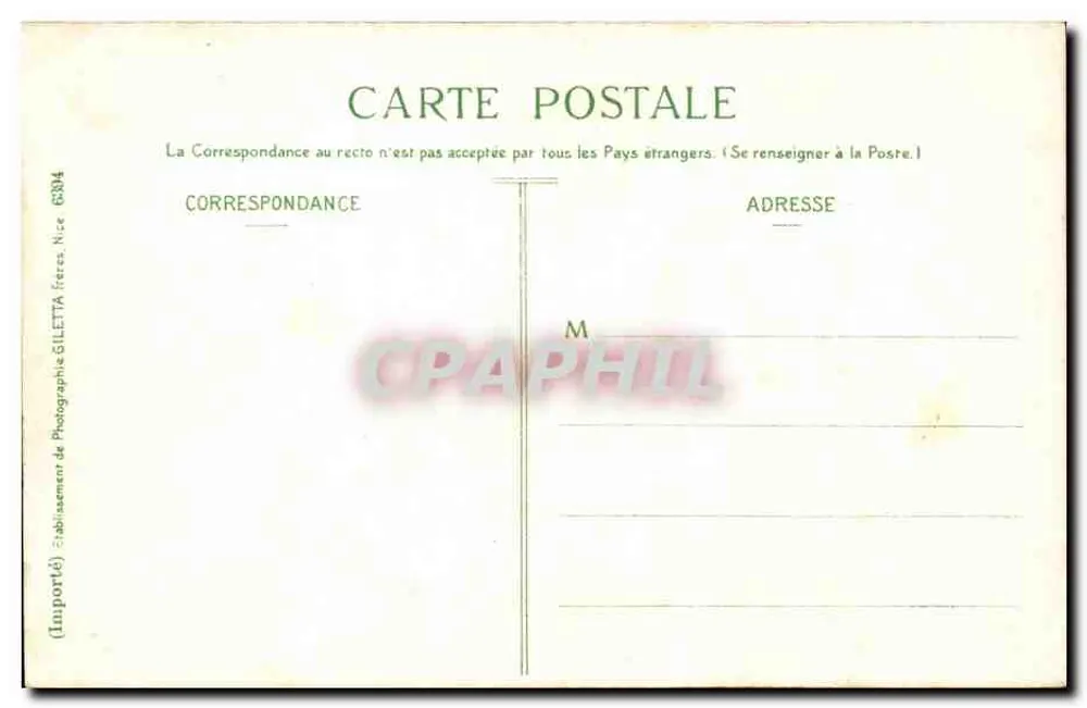 NICE — A Gruta, Novos Jardins — Edição Gilette, fot., Nice, n°164 - Verso