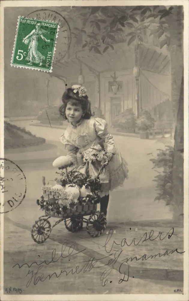 Mädchen mit Osterwagen — Paris — A.N. Paris, n° 1 - Vorderseite