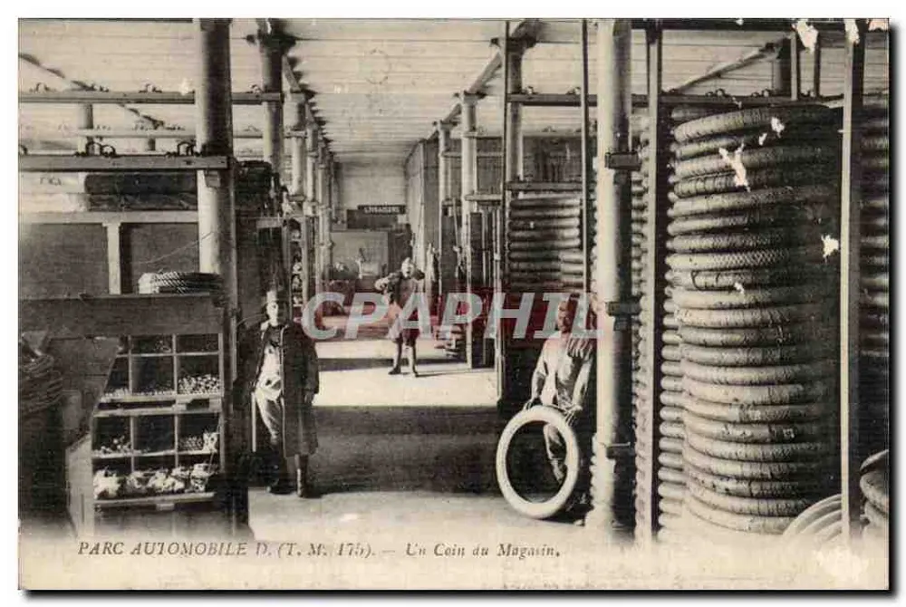 Automobilpark D. (T.M. 175) — Ein Eckbereich des Geschäfts. - Vorderseite