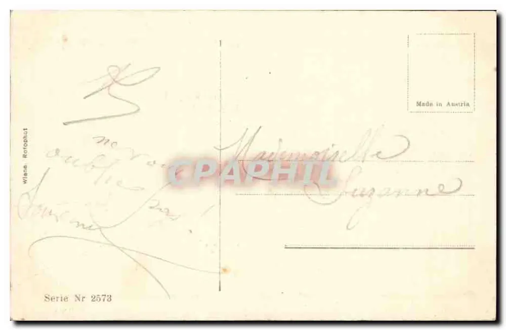 Abschiede — Straßenszene mit Reiter und Frau — E. Offner, Serie 2573 - Rückseite