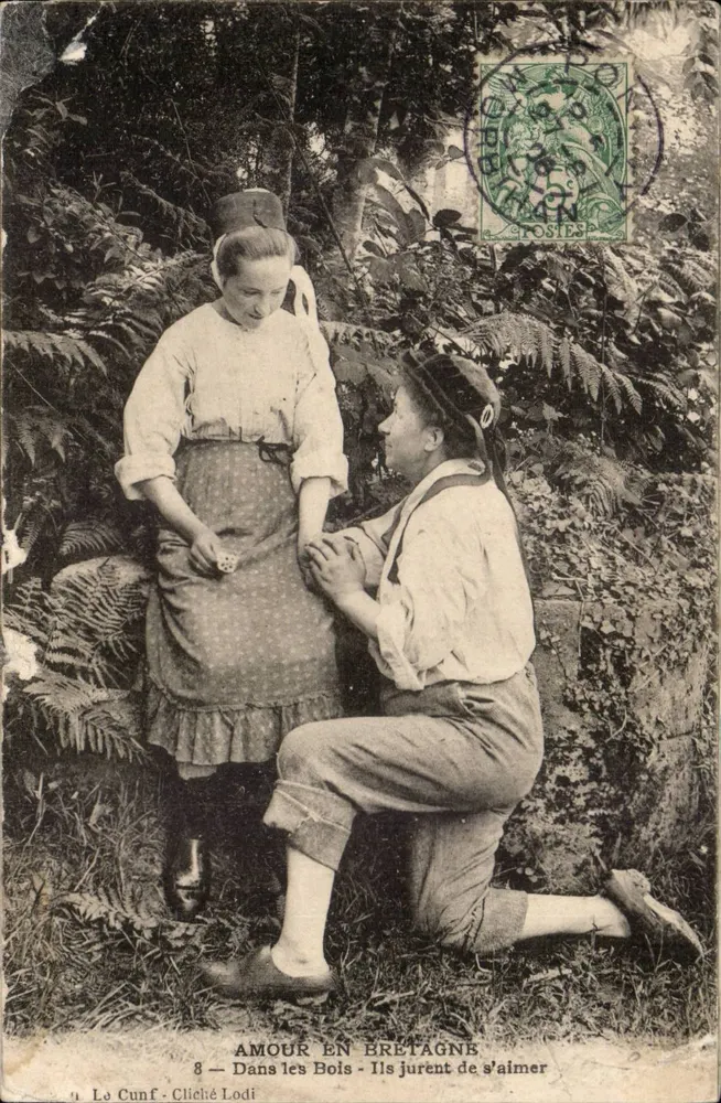 Liebe in der Bretagne — Im Wald — Sie schwören sich zu lieben — Cliché Lodi - Vorderseite
