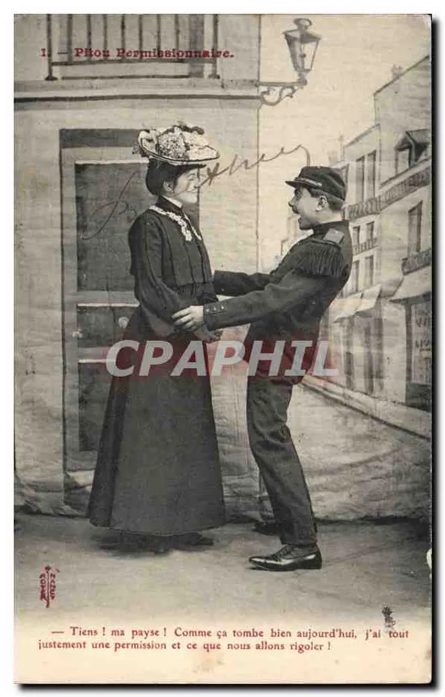 Soldat und Frau — Wiedersehensszene — unbekannter Verlag, n°1 - Vorderseite