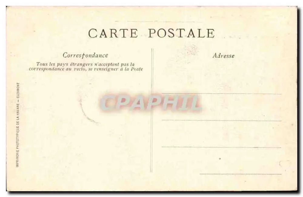 Bourrée d'Auvergne — Dorfszene — Imprenière Phototypique de La Haye — n° (3) - Rückseite