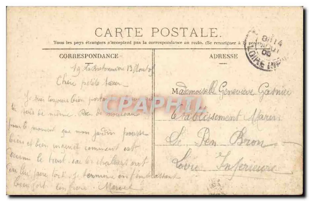 Fille en costume traditionnel — Normandie — N. Lefebvre, Paris - Verso