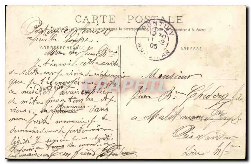 Mann in Anzug — Geburtstagskarte — G. I. D. de Nantes, Nr. 635 - Rückseite