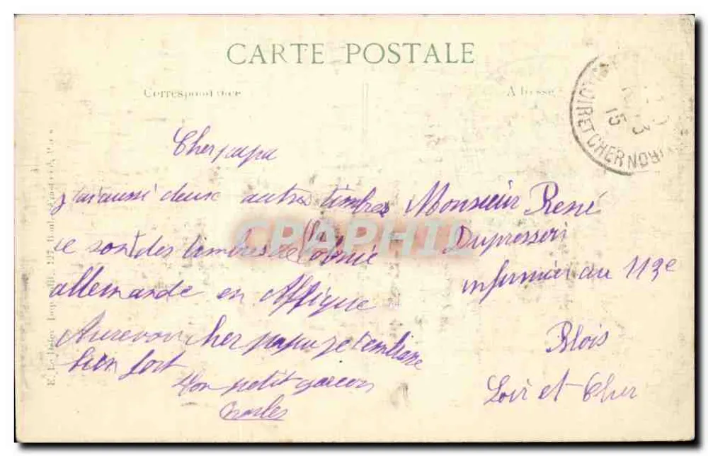 Platz Jeanne d'Arc — Reitstatue der Jeanne d'Arc — Verlag (B.P.) — 11. Serie - Rückseite