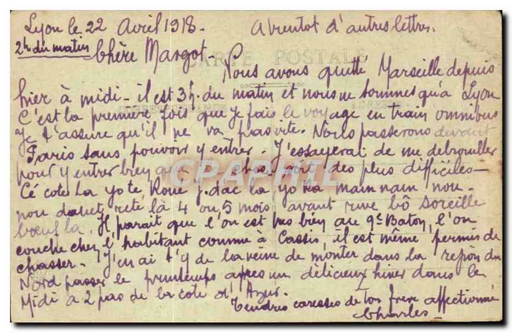 Militärkantine der Gare de Lyon-Perrache — Photographie Lejeune - Rückseite