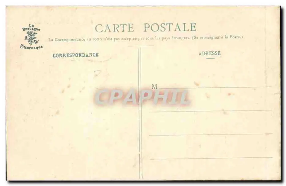 Im Wald des Liebens (Pont-Aven) — La Bretagne Pittoresque, n°6012 — Verlag A. Waron, Saint-Brieuc - Rückseite