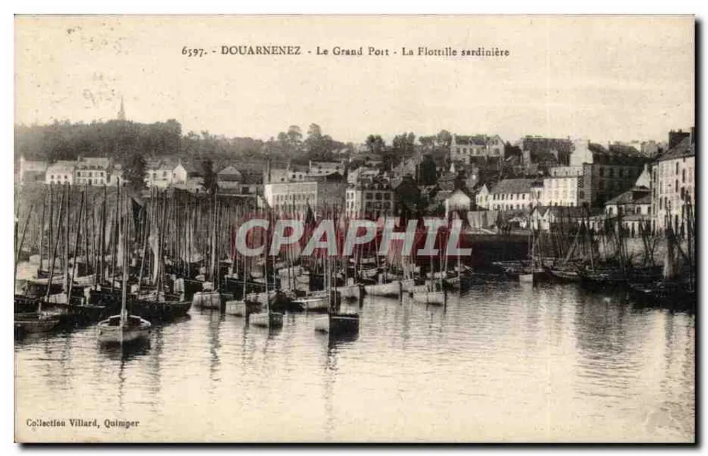Douarnenez - Der Große Hafen - Die Sardinienschifffahrt — Sammlung Villard, Quimper, n° 6597 - Vorderseite