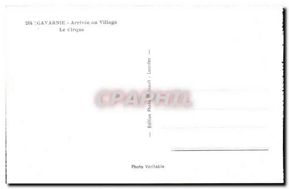 Gavarnie — Chegada ao Village — O Circo — Edição CPHIL — n°214 - Verso