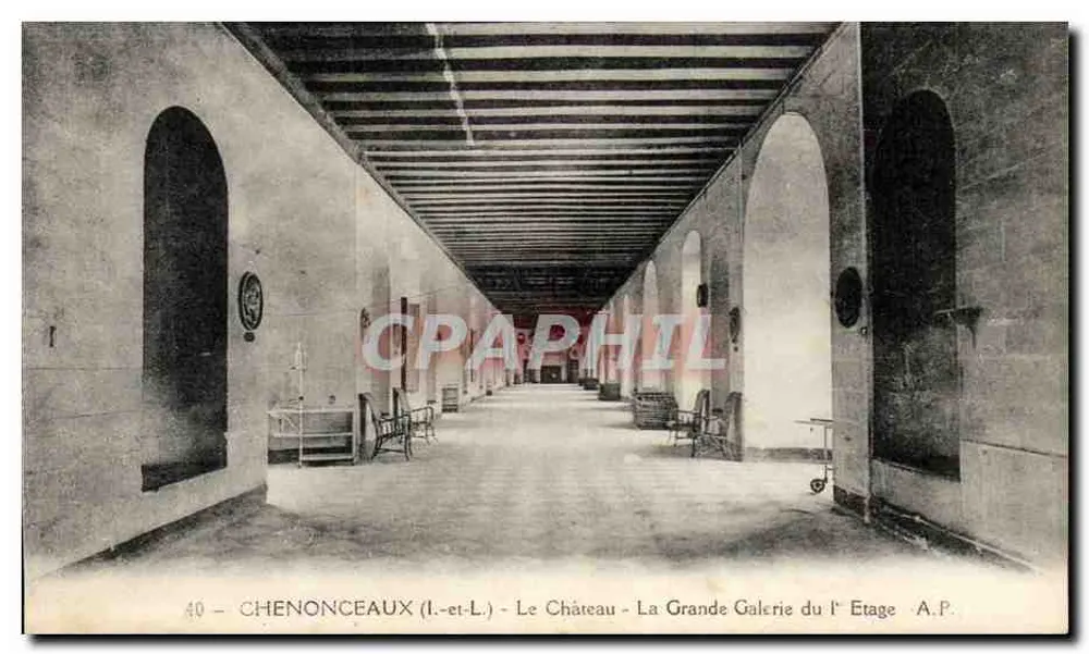 Chenonceaux (L.-et-L.) - Das Schloss - Die Große Galerie des ersten Stocks - A.P. - Vorderseite