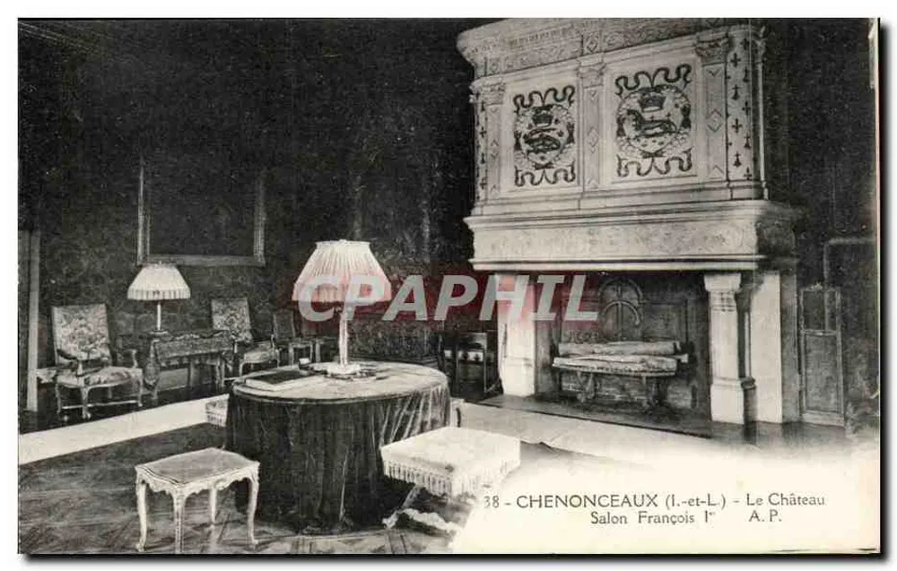 Chenonceaux (Loire-et-Cher) - Le Château - Salon François Ier - Recto