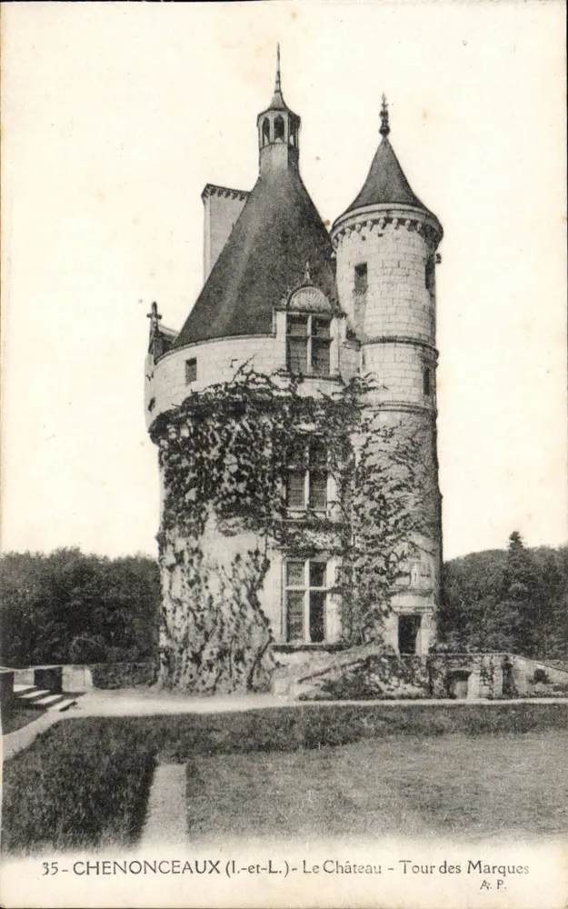 Chenonceaux (Loire-et-Loire) — O Castelo — Torre das Marcas — A. P. n°35 - Frente