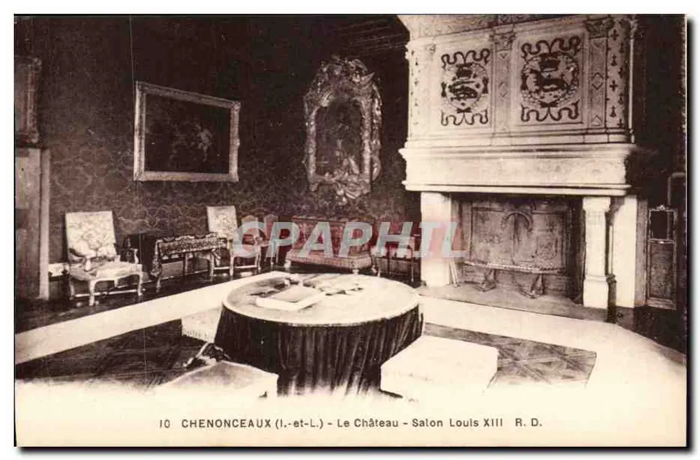 Chenonceaux (Loire-et-Loire) - Das Schloss - Salon Louis XIII - Vorderseite
