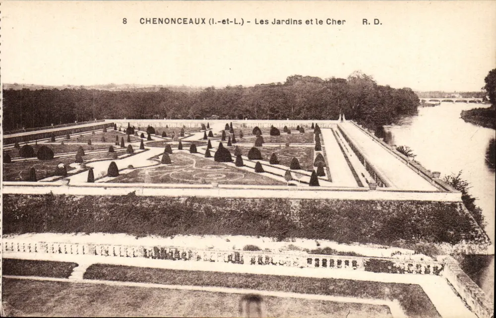 Chenonceaux (Loire-et-Loire) — De Tuinen en het Cher — R. D. - Voorkant