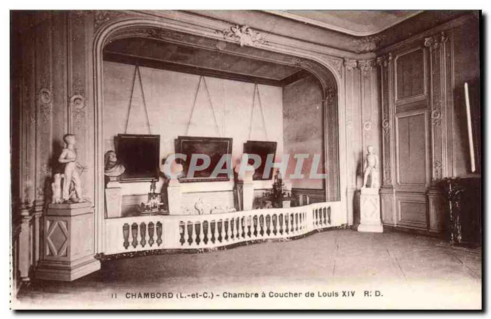 Chambord (L.-et-C.) - Schlafzimmer von Louis XIV - R. D. - Vorderseite