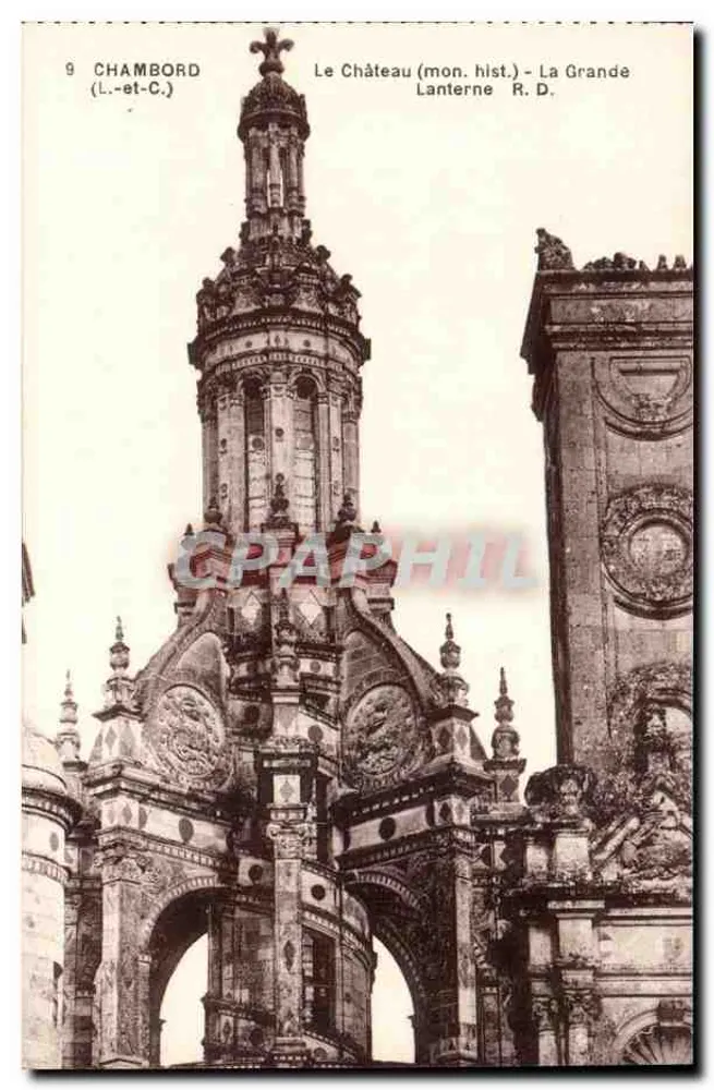 Chambord (Loir-et-Cher) — Das Schloss (hist. Mon.) — La Grande Lanterne R.D. - Vorderseite