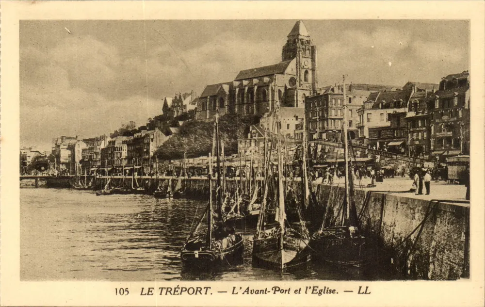 Le Tréport — Der Hafen und die Kirche — LL - Vorderseite