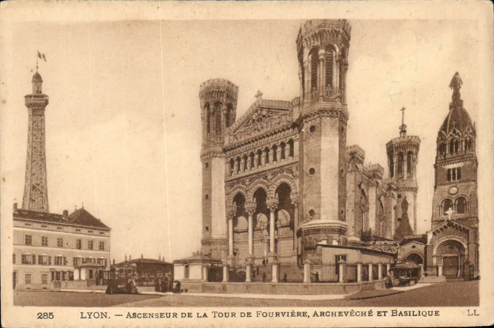LYON — Aufzug der Fourvière-Turm, Erzbischöfliches Palais und Basilika — LL, Nr. 285 - Vorderseite