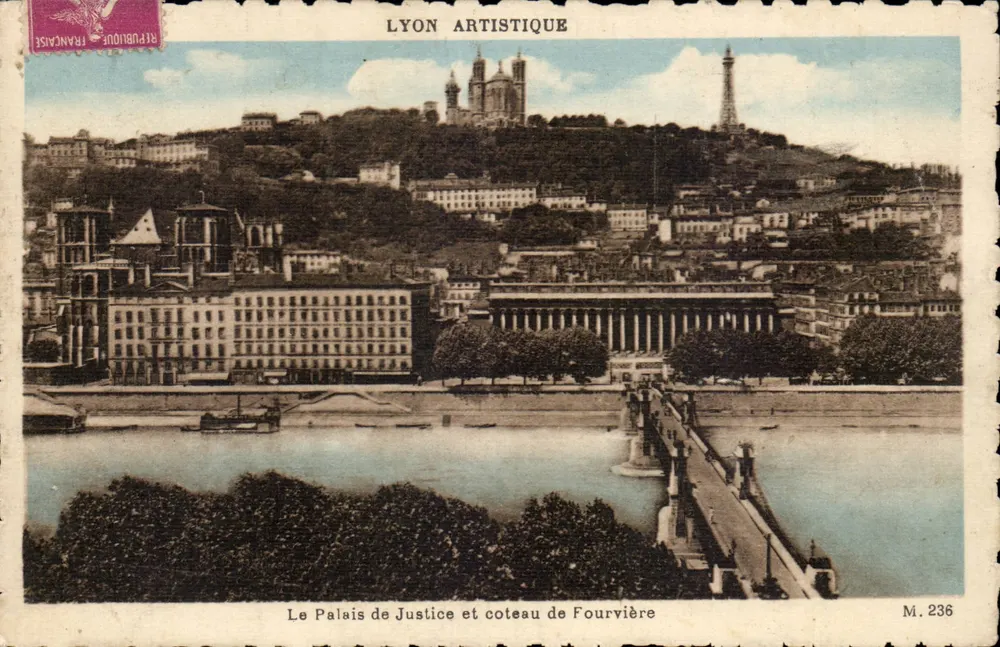 Künstlerische Lyon — Das Justizpalast und der Fourvière-Hügel — Edition Lyon, Nr. M. 236 - Vorderseite