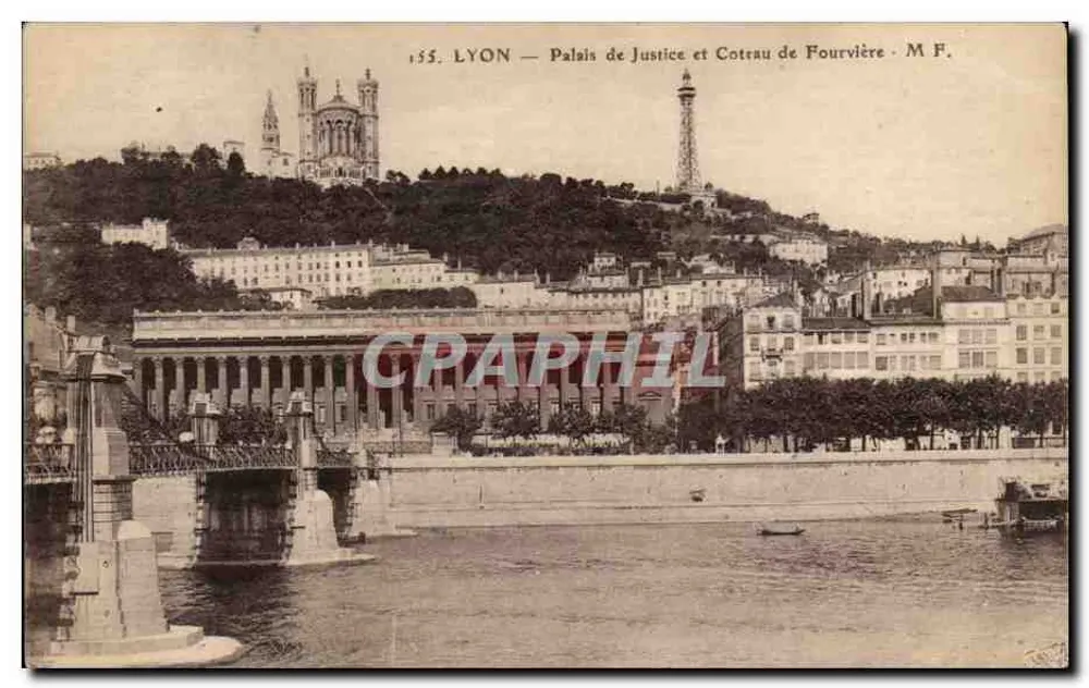 LYON — Palast der Gerechtigkeit und Fourvière-Hügel — M. F. - Vorderseite